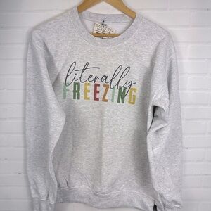 Literally freezing Gildan Sweatshirt size small and 2X gray